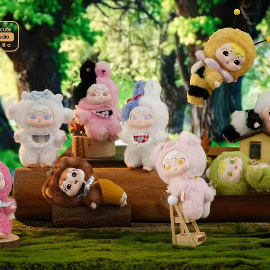 Dumb Dumb Animal Carnival Party Plush Series Mini Figurines Blind Box Gift Cute Desk Decor Dolls Collectible Toys Surprise Birthday Present