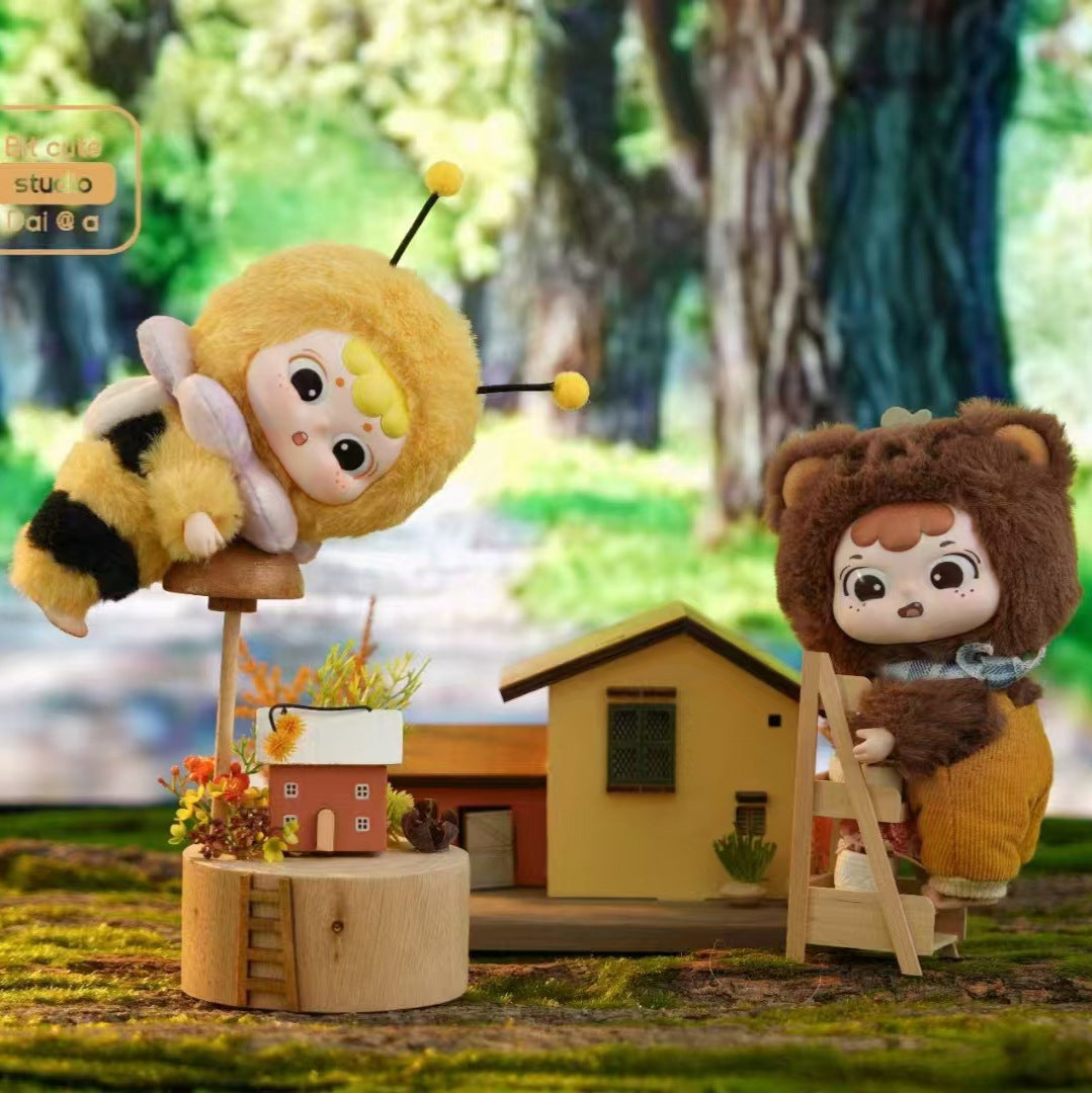 Dumb Dumb Animal Carnival Party Plush Series Mini Figurines Blind Box Gift Cute Desk Decor Dolls Collectible Toys Surprise Birthday Present